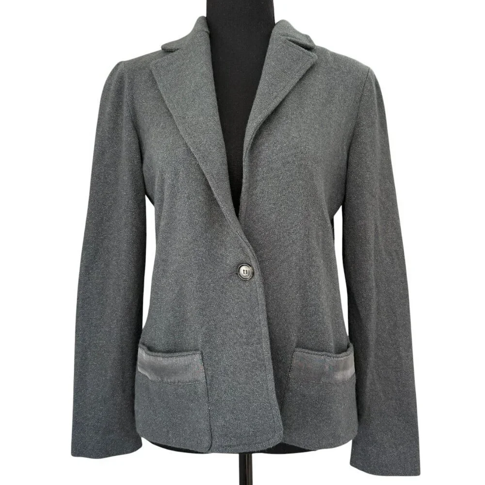 AMINA RUBINACCI Gray Cashmere Blazer Jacket Small - Picture 2 of 16
